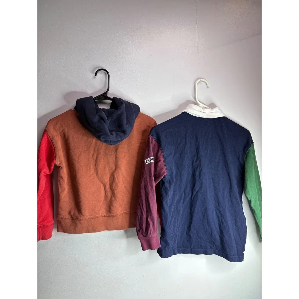 GAP Kids Colorblock Hoodie and Rugby Shirt Bundle Size M